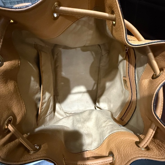 MCM Visetos Medium Drawstring 
Bucket Bag in Cognac. EUC - Picture 14 of 15